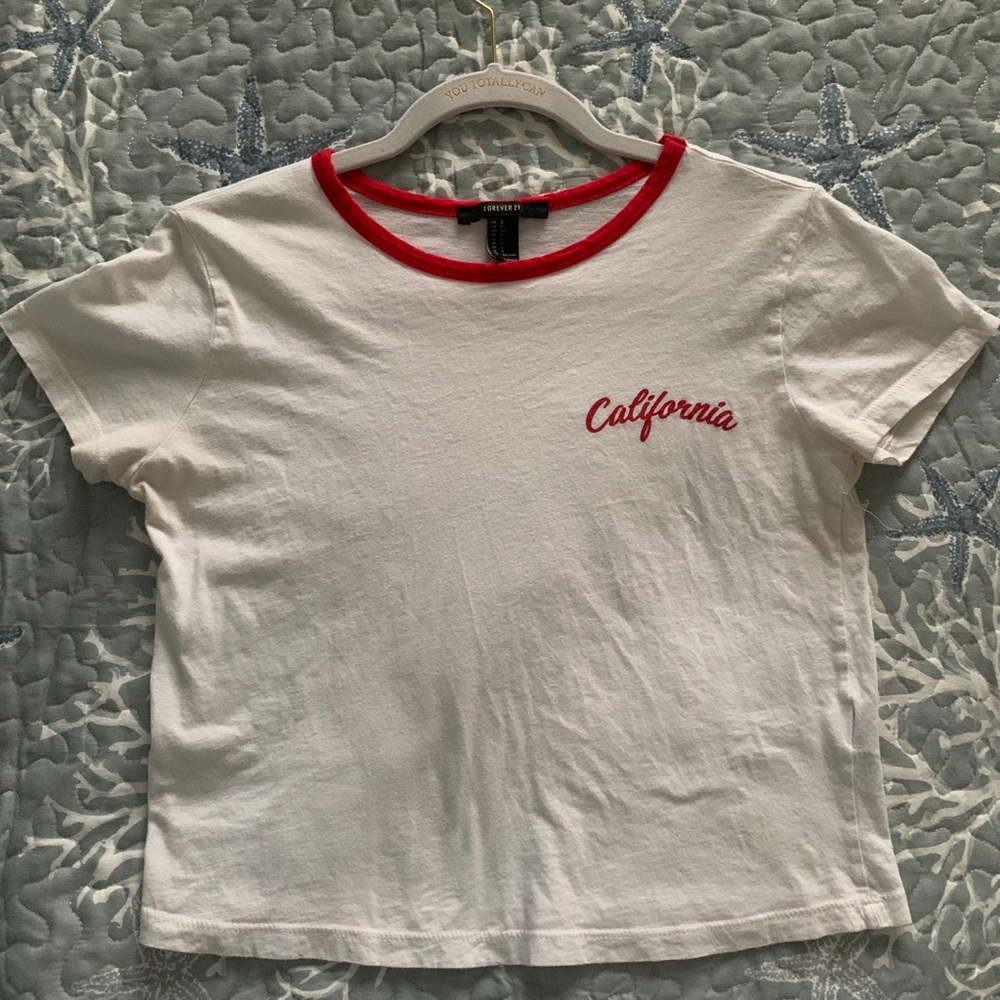 🥳red and white california shirt